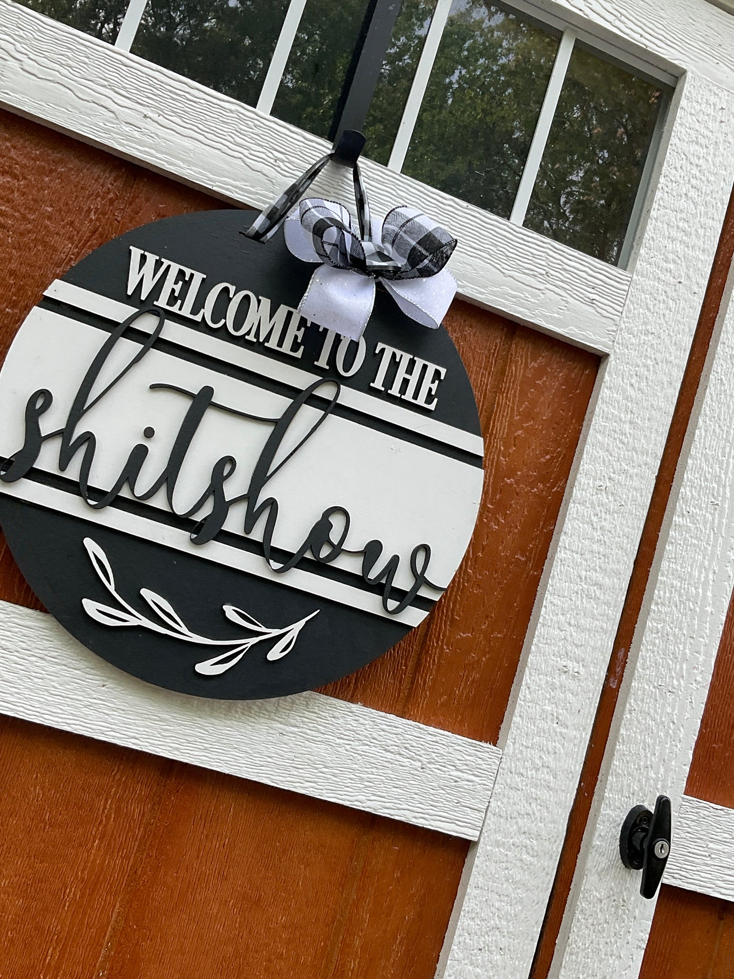 Welcome to the Shitshow Front Door Hanger l Circular Door Hanger l Everyday Door Hanger l Everyday Front Door Decor