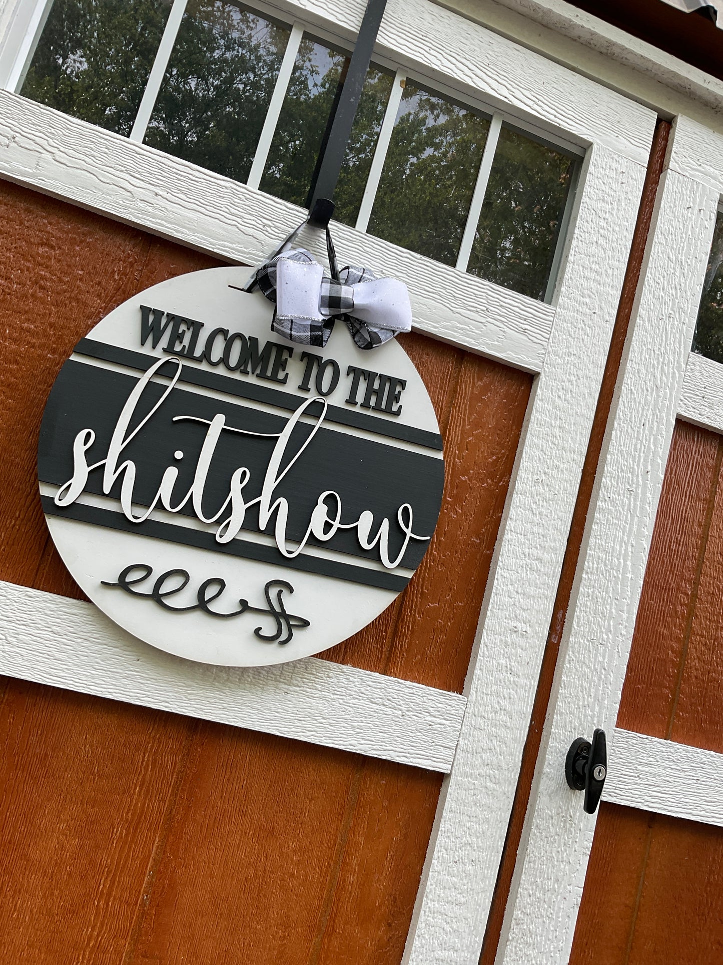 Welcome to the Shitshow Front Door Hanger l Circular Door Hanger l Everyday Door Hanger l Everyday Front Door Decor