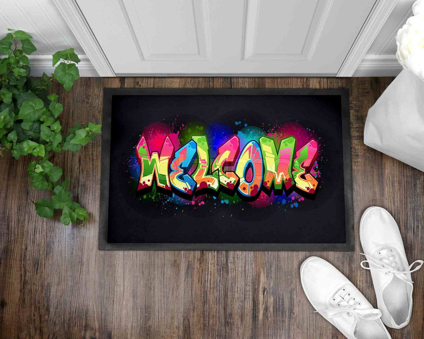 Graffiti Welcome Front Door Mat I Welcome Mat I Everyday Welcome Mat I Any Occassion Welcome Mat I Front Door I Outdoor Decor