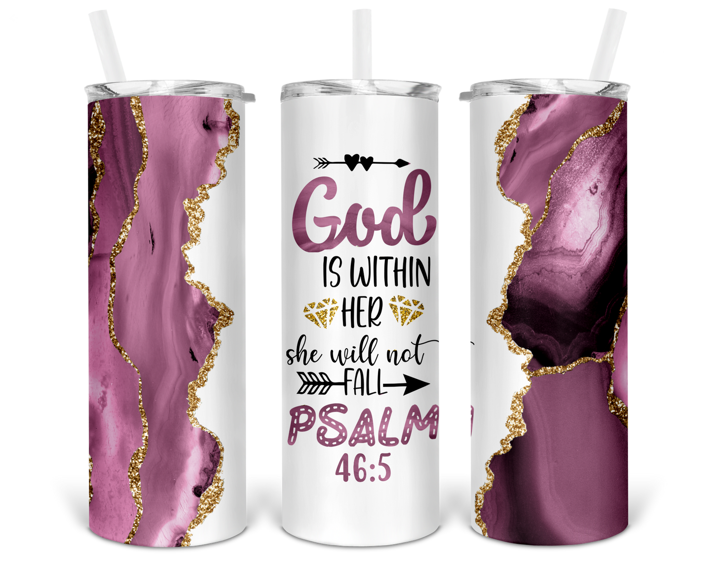She Will Not Fail Skinny Tumbler l Religious