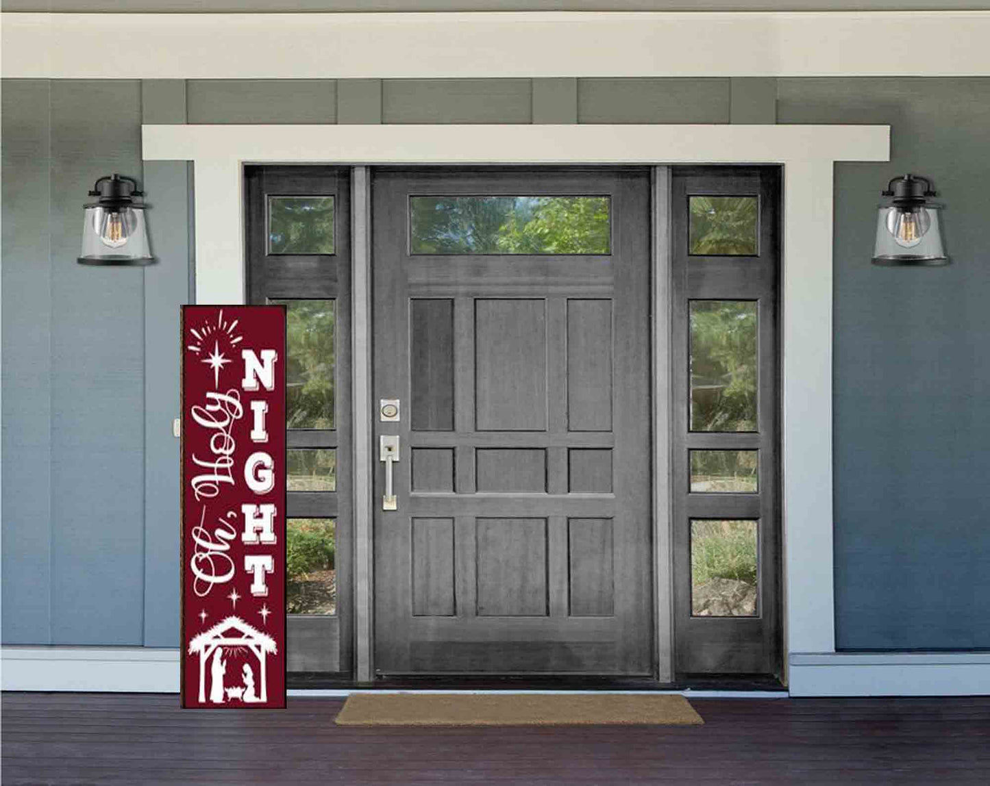 Oh Holy Night Welcome Sign | Front Door Decor | Entry Way Wall Decor | Welcome Sign I Porch Leaner I Holiday Season