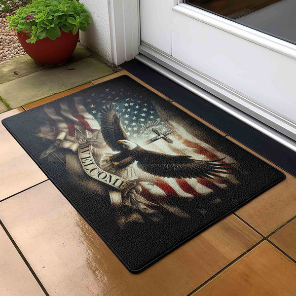 Eagle...Bold Front Door Mat I Independence Day Welcome Mat I July 4th Front Door Mat I Summer Entry Mat I Front Door Mat I Outdoor Decor l July 4th l Independence Day
