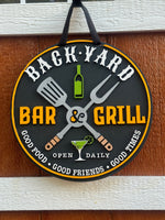 Backyard Bar & Grill l Porch Decor l Home Sign l Patio Decor