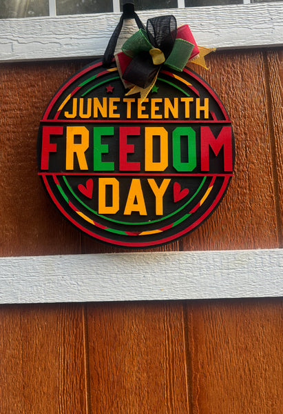 Freedom Day Welcome Board l 3D l Black History Front Door Decor l Black History Month l Juneteenth