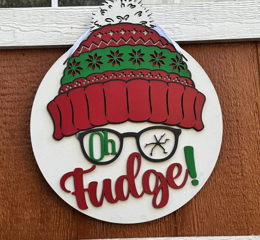 Oh Fudge! Welcome Board l 3D l Holiday Front Door Decor l Christmas Design l Holiday Design2