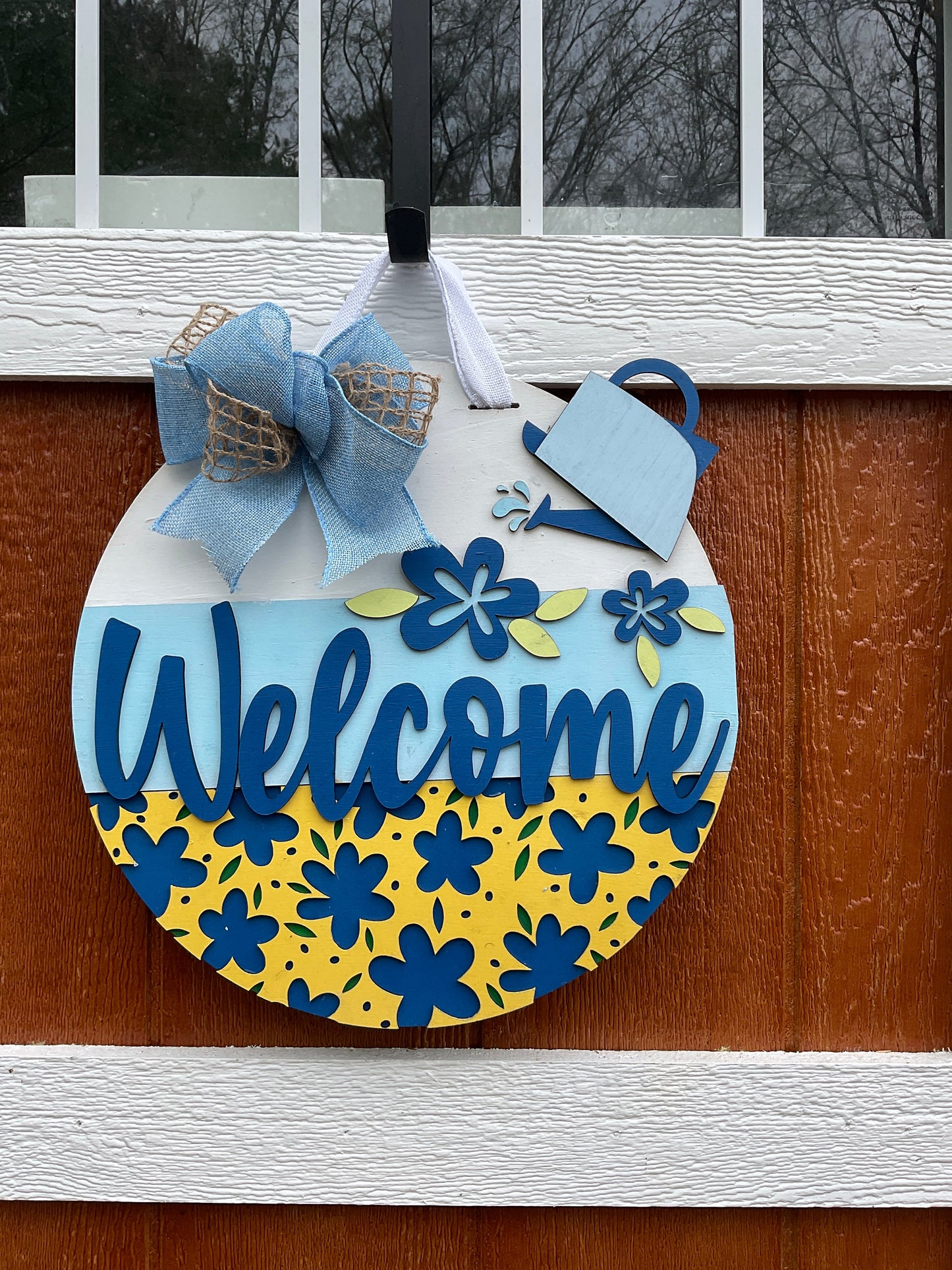 **Sale** Light Blue Welcome Flowers 16in