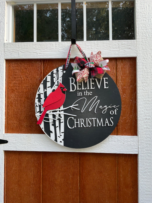 Believe in the Magic Welcome Board l 3D l Holiday Front Door Decor l Christmas Design l Holiday Design