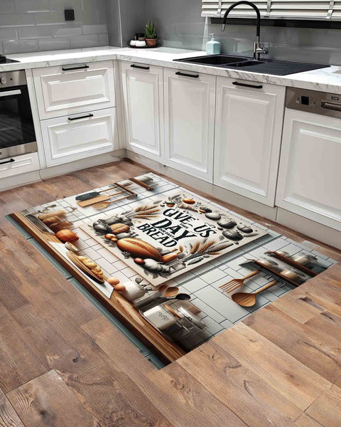 Give Us This Day Our Daily Bread Kitchen Mat l Anti-Fatigue Mat l Kitchen Decor