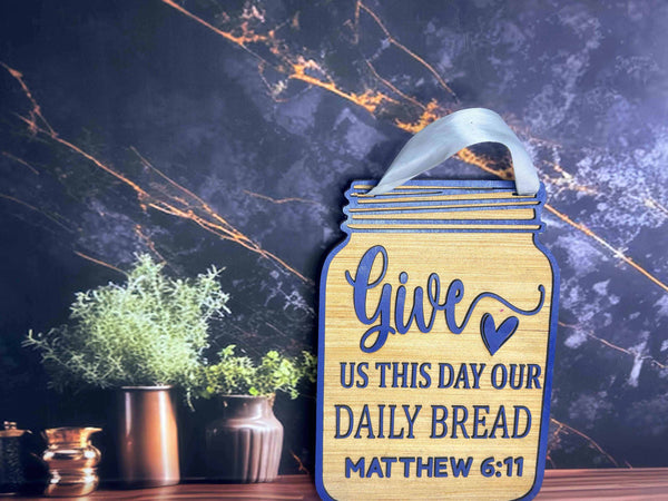 "Give Us This Day" Decorative Cutting Board l Kitchen Decor l Kitchen Cutting Board l Kitchen Wall Decor