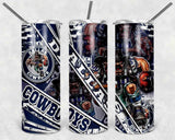 Football Giants Sports 20 oz Insulated Double Wall Stainless Steel Tumbler with Spill Proof Lid and Reusable Straw l Sports Giants l Christmas Gifts l Birthday Gifts