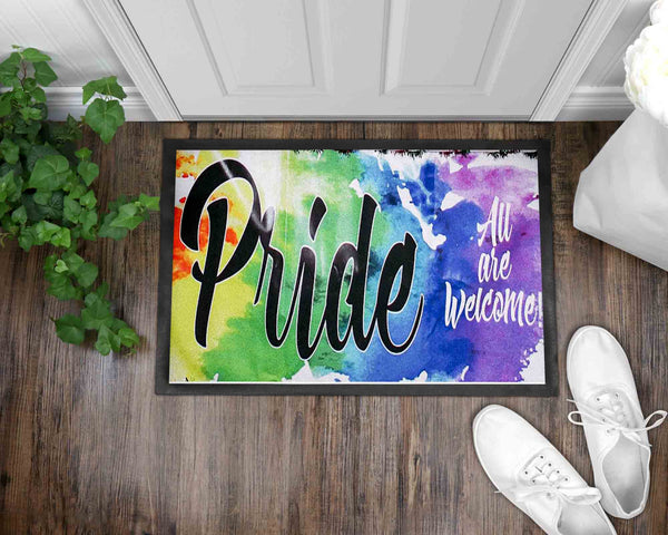 Pride All Are Welcome Front Door Mat I Welcome Mat I Pride Mat I Pride Decor I Front Door Mat I Outdoor Decor l