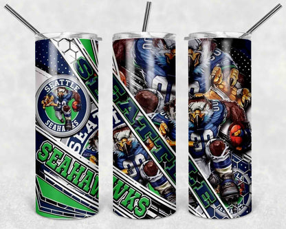 Football Giants Sports 20 oz Insulated Double Wall Stainless Steel Tumbler with Spill Proof Lid and Reusable Straw l Sports Giants l Christmas Gifts l Birthday Gifts