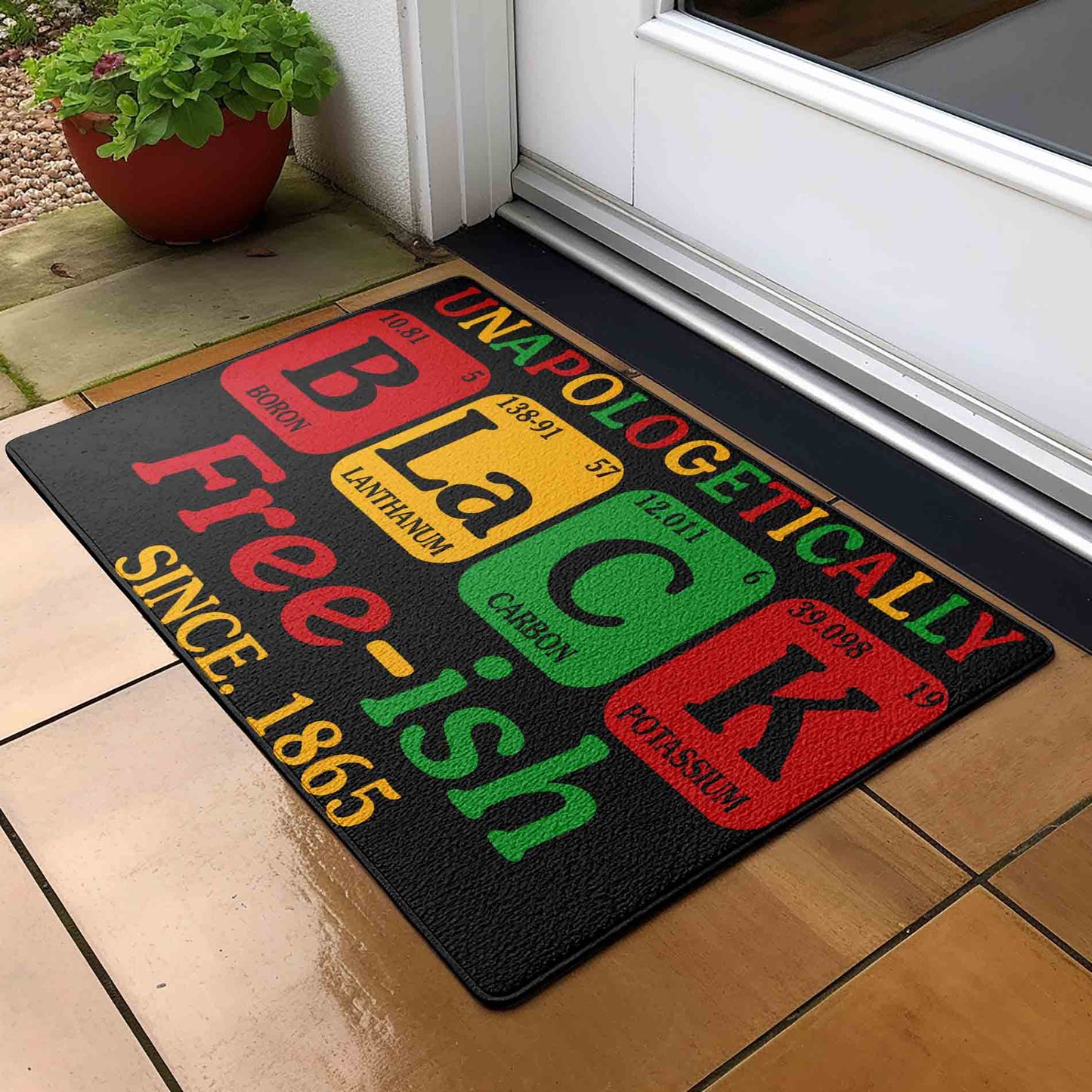 Unapologetically Black Periodic Table Front Door Mat I Welcome Mat I Black History Month I Black History I Front Door Mat I Outdoor Decor l Juneteenth