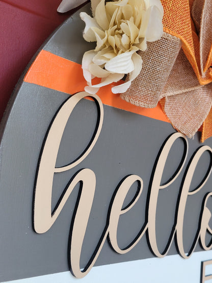 Hello Fall l 3D l Circular Door Hanger l Autumn Home Decor