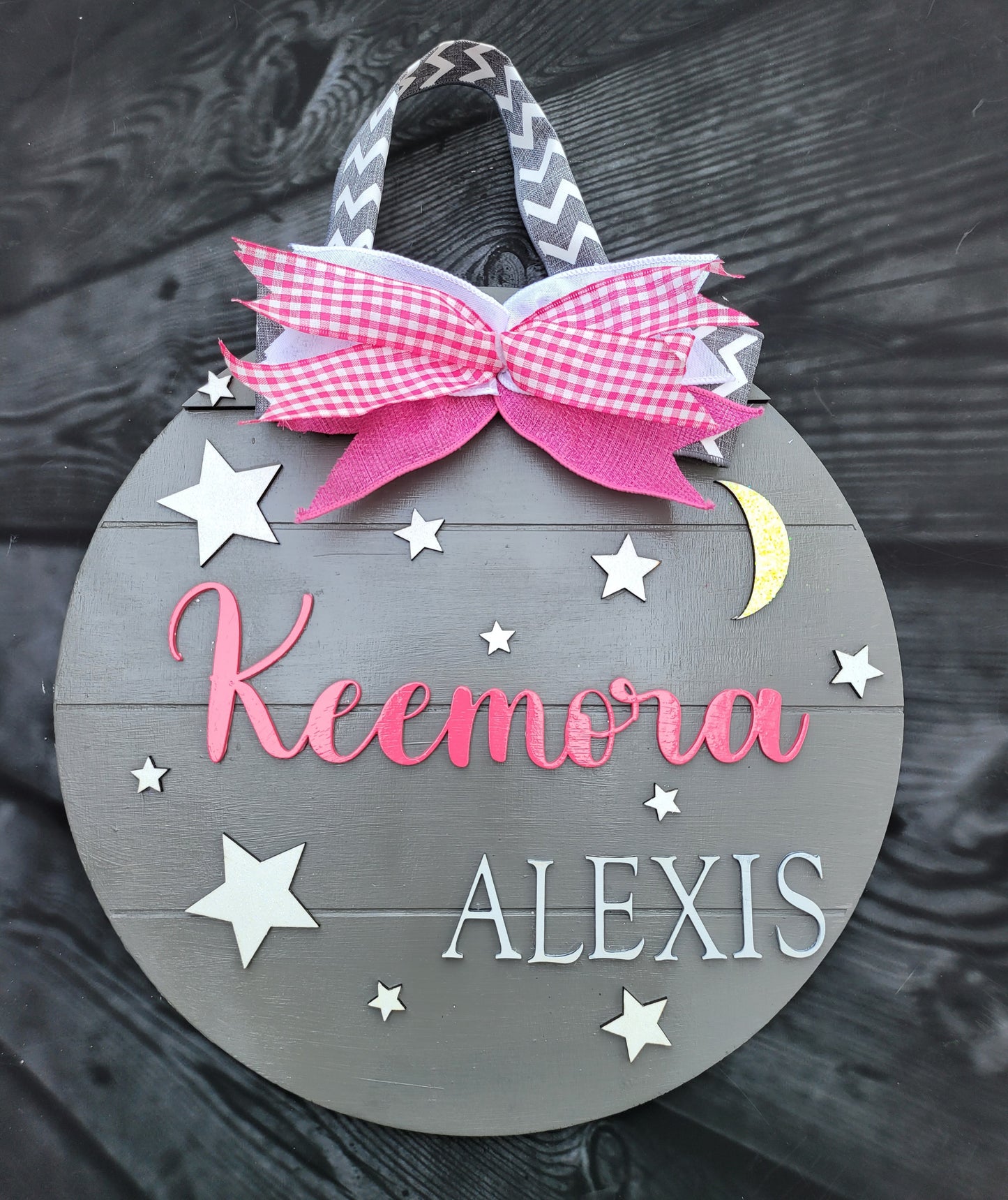 Into the Night Baby Name Wall Decor l 3D l Circular Name Sign l Home Decor