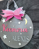 Into the Night Baby Name Wall Decor l 3D l Circular Name Sign l Home Decor