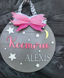 Into the Night Baby Name Wall Decor l 3D l Circular Name Sign l Home Decor