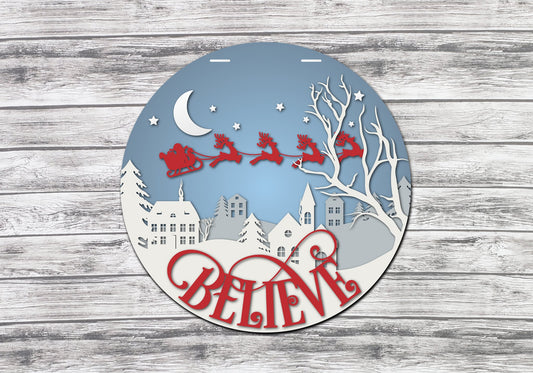 We Believe Welcome Board l 3D l Holiday Front Door Decor l Christmas Design l Holiday Design