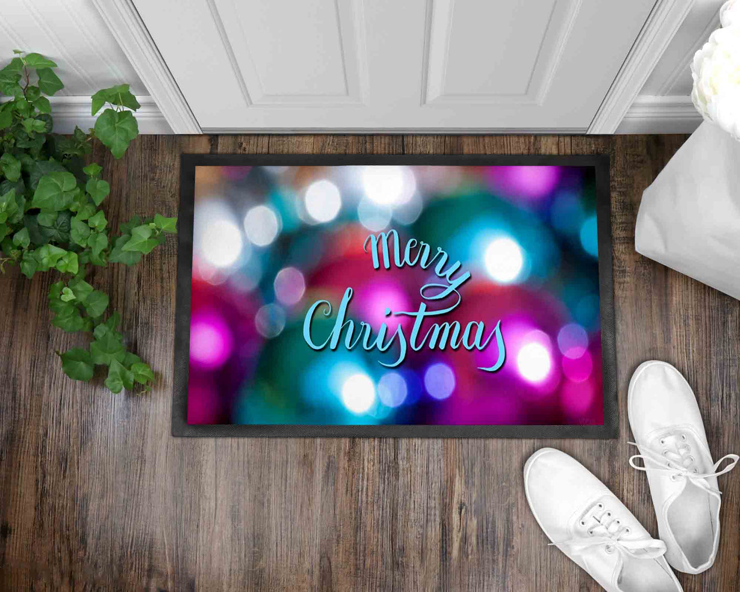 Psychadelic Christmas Front Door Mat I Welcome Mat I Christmas I Holiday Mat I Front Door Mat I Outdoor Decor l Christmas Ornaments