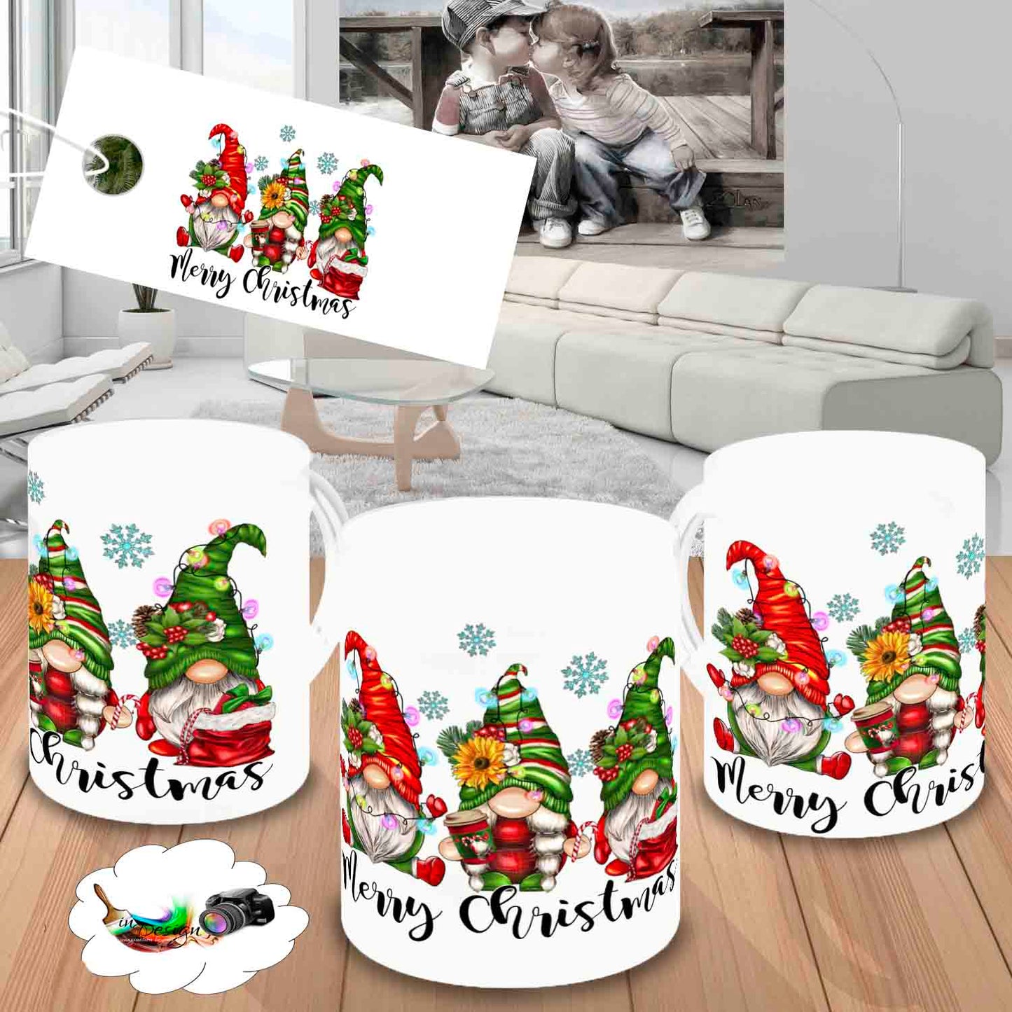 Christmas Gnomes Fleece Throw and Mug Combo l Hallmark Movie Watching Blankets l Christmas Blankets l Fleece Blanket