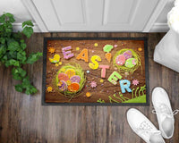 Happy Easter I Easter Door Mat l Welcome Mat I Front Door Decor I Front Door Mat I Outdoor Decor