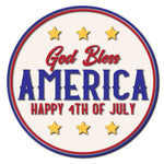 God Bless America Door Round l July 4th Circular Porch Sign l  Independence Day Circular Porch Sign l