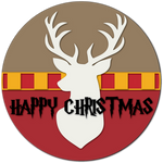 Hogwarts Happy Christmas Stag Welcome Board l 3D l Holiday Front Door Decor l Christmas Design l Holiday Design