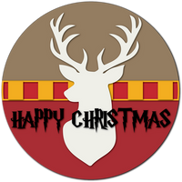 Hogwarts Happy Christmas Stag Welcome Board l 3D l Holiday Front Door Decor l Christmas Design l Holiday Design