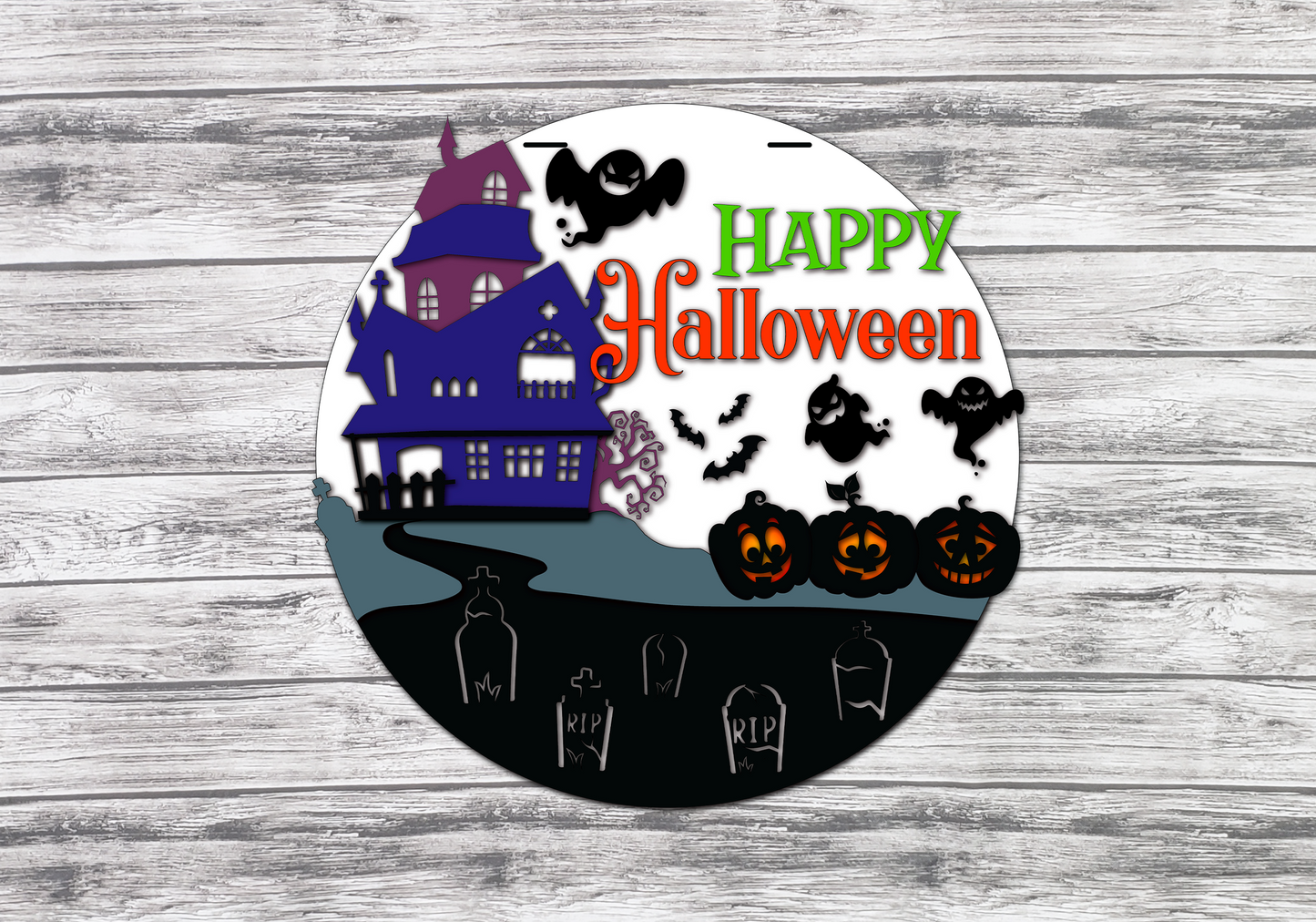 Welcome to the Haunted Mansion l 3D l Halloween l Graveyard l Front Door Decor l Halloween Decor