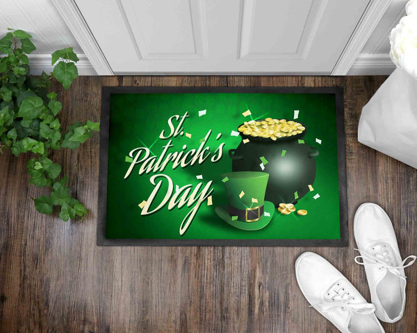 Happy St. Patrick's Day Front Door Mat I Welcome Mat I St. Patricks Day Mat I St. Patricks Day  Decor I Front Door Mat I Outdoor Decor l