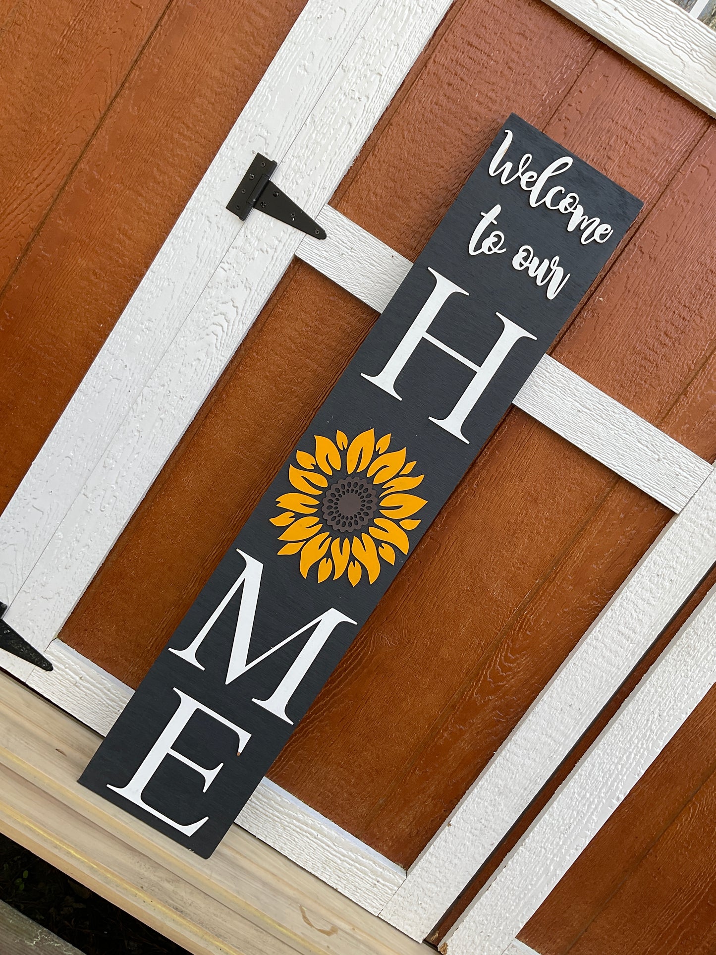 Welcome to our Home w/Sunflower l 3D l 4ft Home Sign l Welcome Sign l Home Decor
