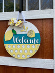 Summer Lemons Front Door Hanger l Circular Door Hanger l Summer Door Hanger l Everyday Front Door Decor