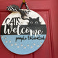 Cats Welcomed People Tolerated l Animal Lovers l Pet Welcome Board l Cat Front Door Sign