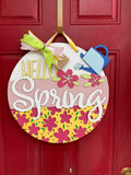 Hello Spring l Circular Door Hanger l Spring Flowers l Spring Door Hanger l Welcome Spring