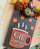 Hello Pumpkin l 3D l Fall Front Door Decor l Autumn Design l Fall Design