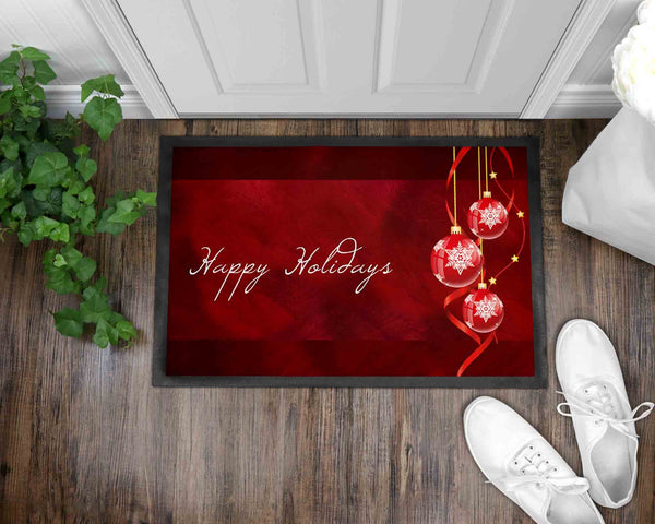 Merry Red Christmas Front Door Mat I Welcome Mat I Christmas I Holiday Mat I Front Door Mat I Outdoor Decor l Christmas Ornaments