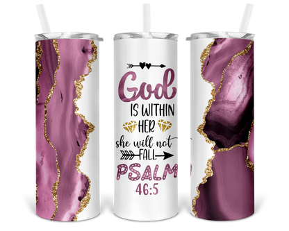 She Will Not Fail Skinny Tumbler l Religious