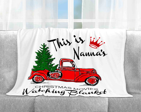 Personalized Red Truck Fleece Throw l Hallmark Movie Watching Blankets l Christmas Blankets l Fleece Blanket