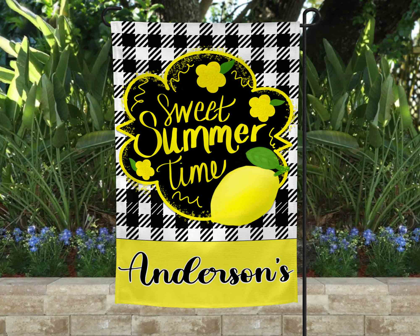 Summer Lemons Personalized Welcome Garden Flag