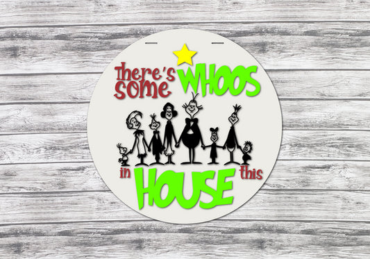 There's Some Whoo's in This House Christmas Welcome Board l 3D l Holiday Front Door Decor l Christmas Design l Holiday Design