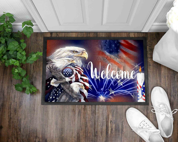 We the People Front Door Mat I Independence Day Welcome Mat I July 4th Front Door Mat I Summer Entry Mat I Front Door Mat I Outdoor Decor l July 4th l Independence Day