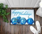 A Blue Christmas Front Door Mat I Welcome Mat I Christmas I Holiday Mat I Front Door Mat I Outdoor Decor l Christmas Ornaments