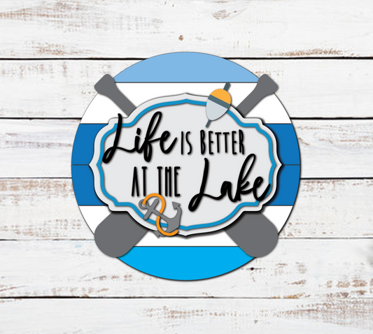 Better at the Lake Front Door Hanger l Circular Door Hanger l Summer Home Decor l Beach