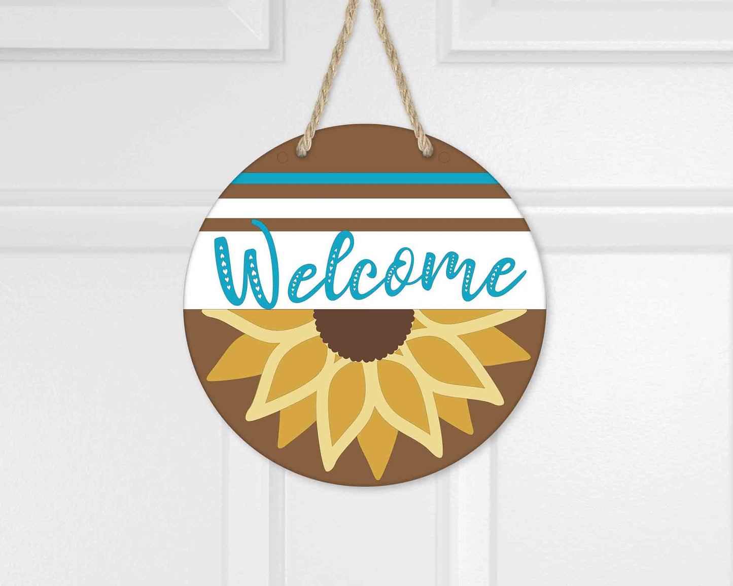 Welcome Sunflowers l Circular Door Hanger l Sunflowers l Summer Door Hanger