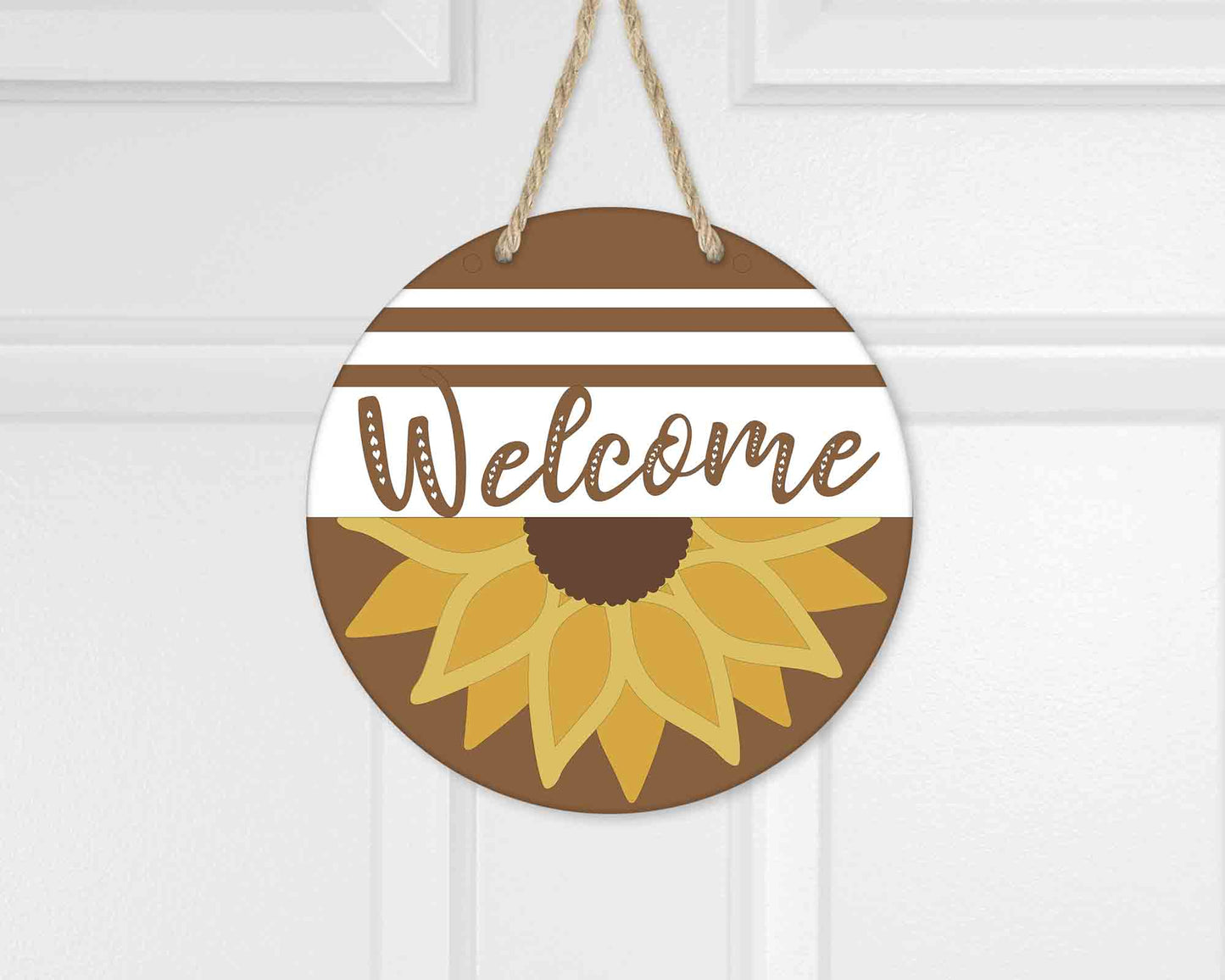 Welcome Sunflowers l Circular Door Hanger l Sunflowers l Summer Door Hanger