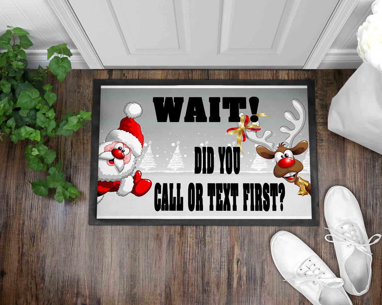 Did You Call First Christmas Front Door Mat I Welcome Mat I Christmas I Holiday Mat I Front Door Mat I Outdoor Decor l Christmas Ornaments