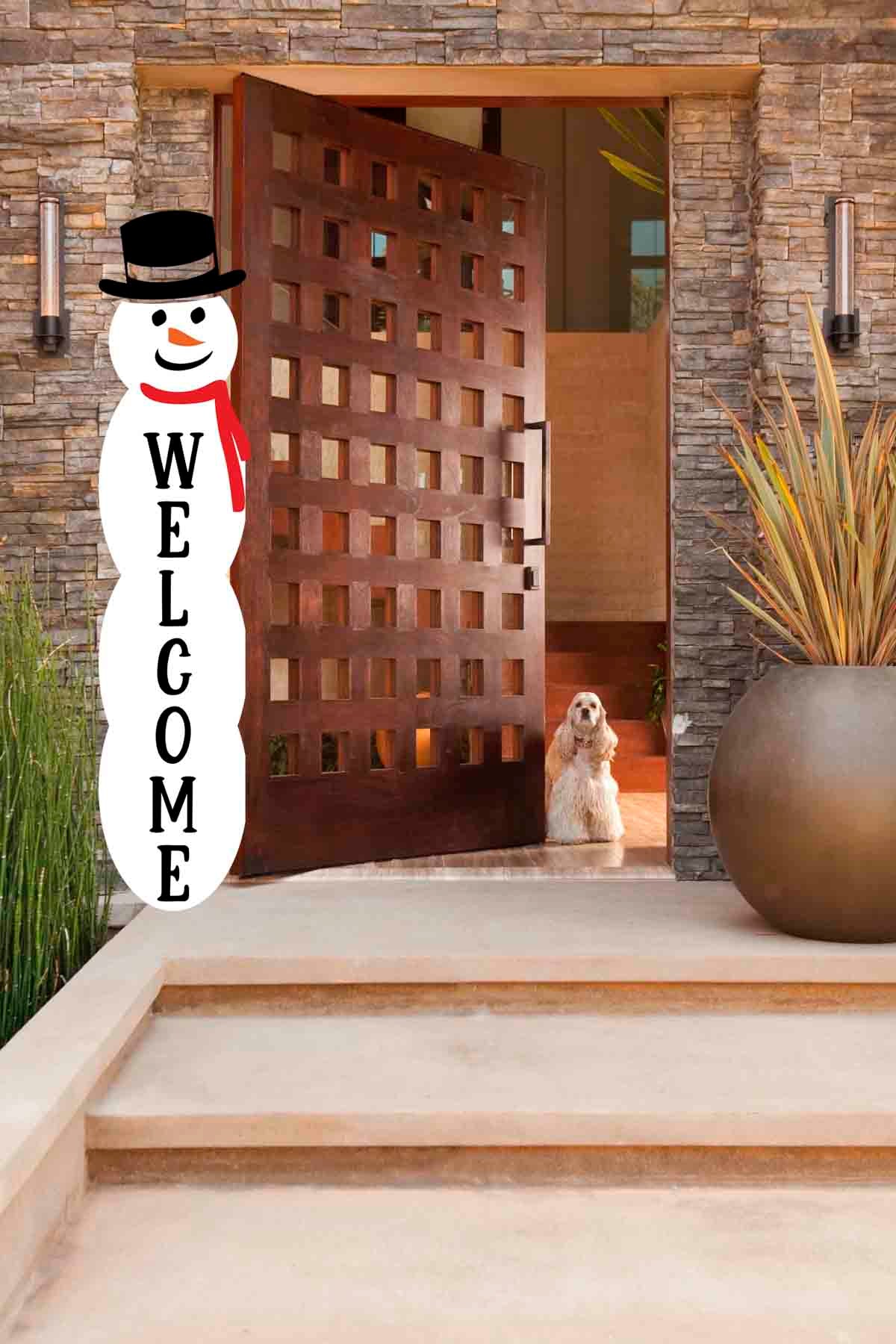 3D Christmas Snowman Welcome Sign | Front Door Decor | Entry Way Wall Decor | Welcome Sign I Porch Leaner I Holiday Season