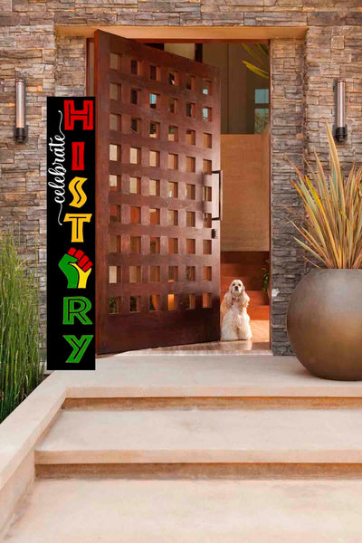Celebrate History (fist) Welcome Sign l 3D l Black History Front Door Decor l Black History Month l Juneteenth