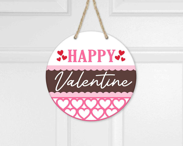 Happy Valentine Front Door Hanger | Front Door Decor | Entry Way Wall Decor | Welcome Sign I Porch Leaner I Valentine l Love