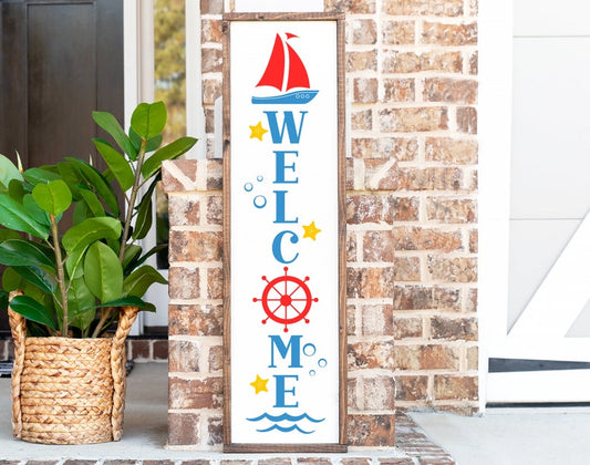 Sailboat Welcome l Summer Porch Leaner l 5ft Porch Leaner l 3D